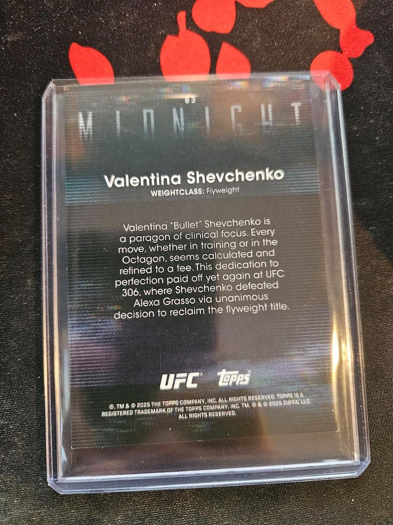 2025 Topps Midnight #83 Valentina Shevchenko #d 04/12