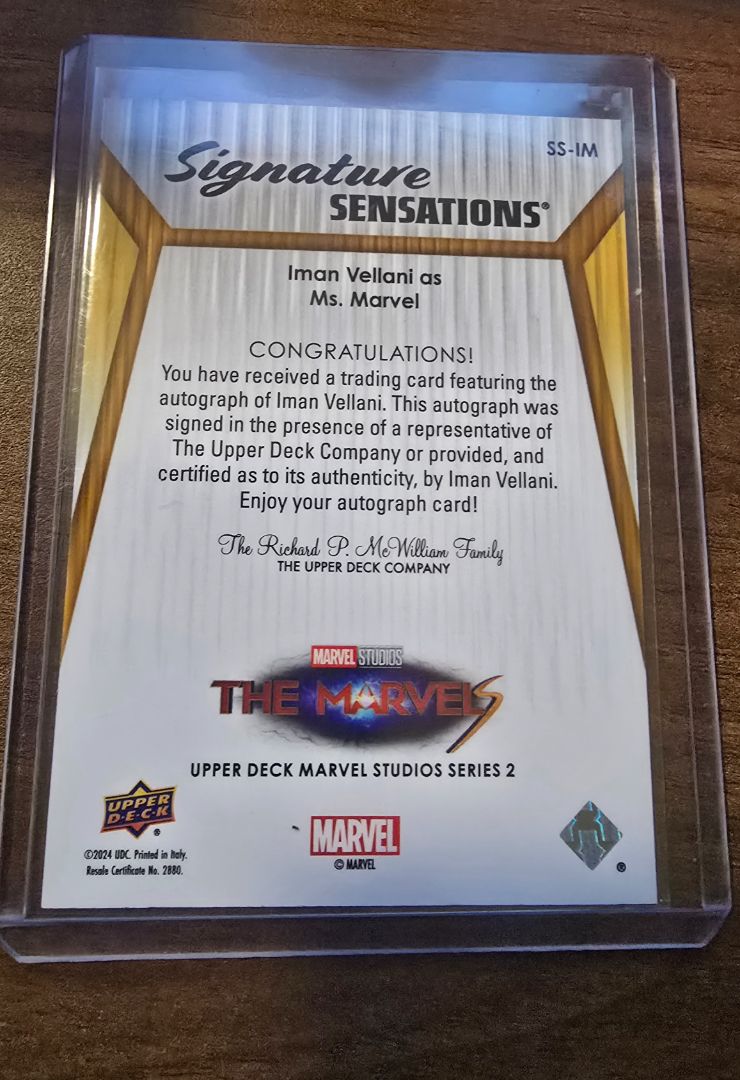 Marvel Studio Series 2 Upper Deck Iman Vellani Autograph