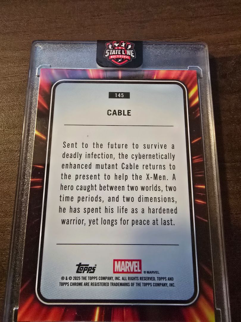 Topps Chrome Marvel 2025 CABLE Red Shimmer 2/5 RARE