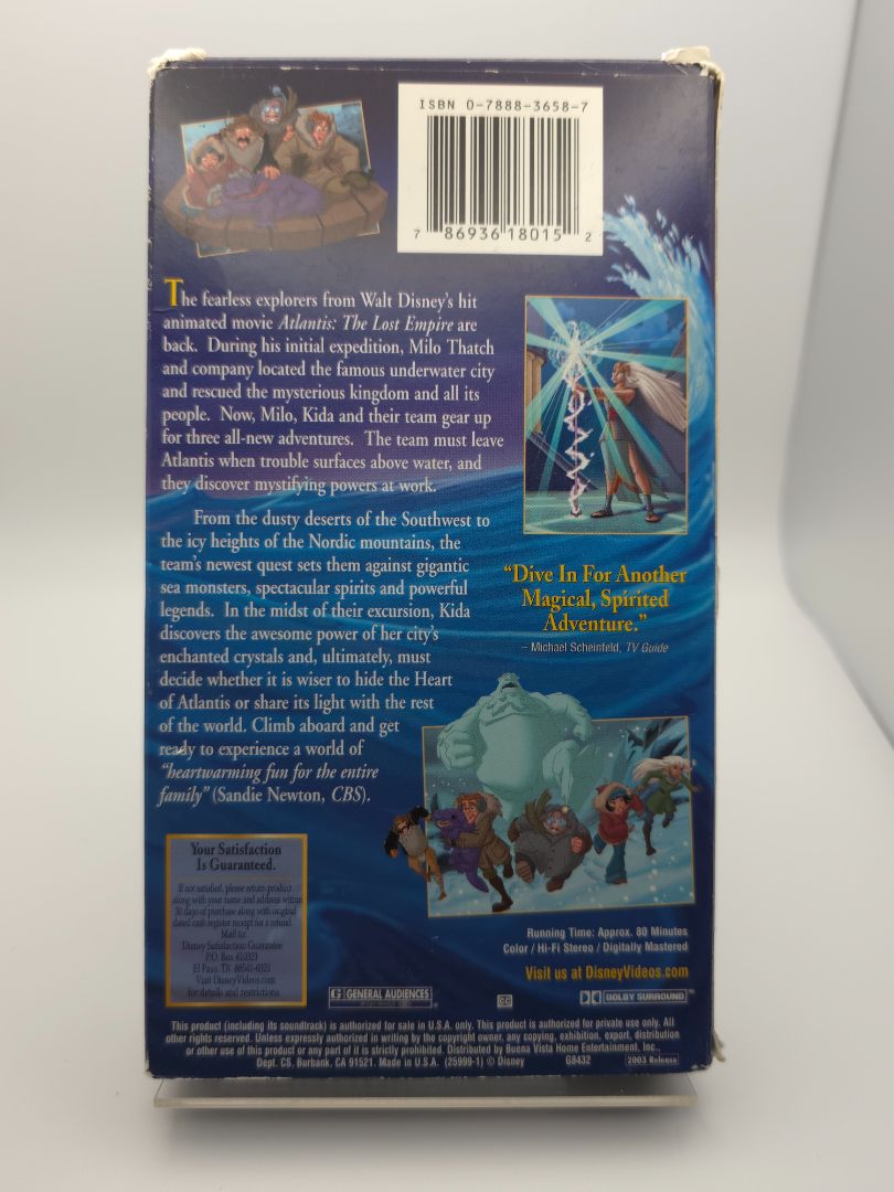 VHS Atlantis Milo's Return