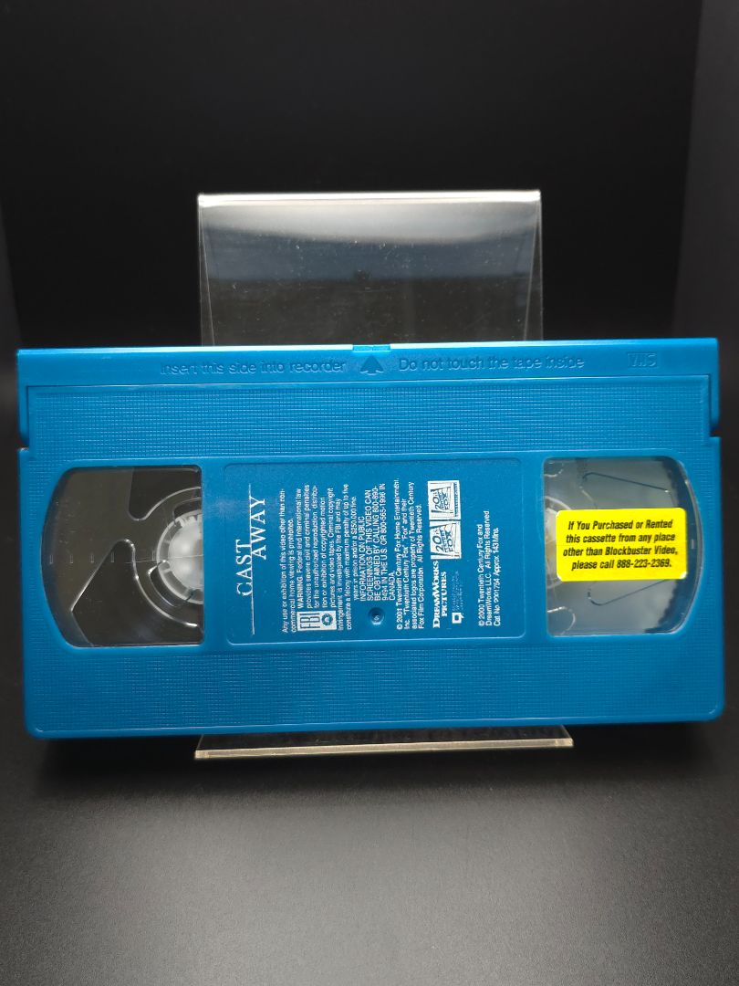 Cast Away VHS Blockbuster Blue