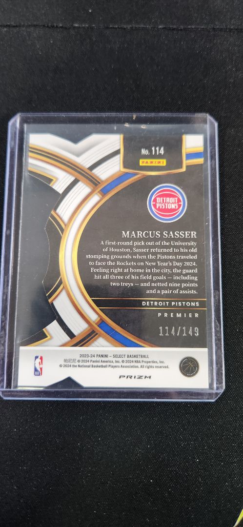 2023-24 Select Marcus Sasser Die Cut /149