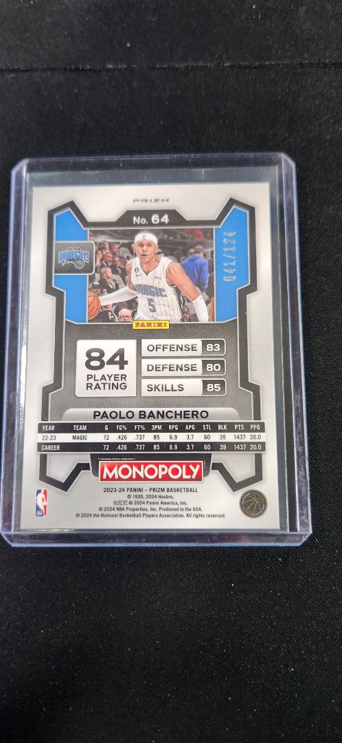 2023-24 Prizm Monopoly Paolo Banchero Orange /124