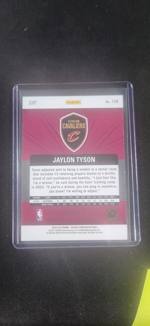 2024-25 Revolution #138 Jaylon Tyson Red Scope RC /135