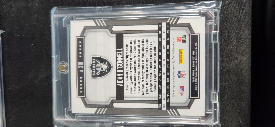 2023 Score. Aidan O'Connell Autograph RC