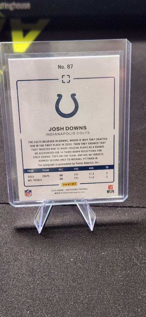2024 Josh Downs Photogenic Football Autograph RC