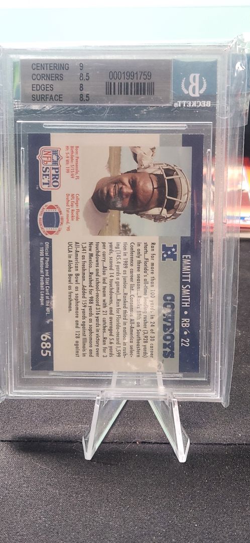 1990 Pro Set #685 Emmitt Smith RC BGS 8.5