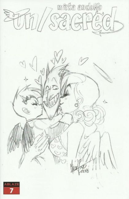 Mirka Andolfo's Unsacred #7D Variant Damiano Angelina & Child Pencil Sketch Cover