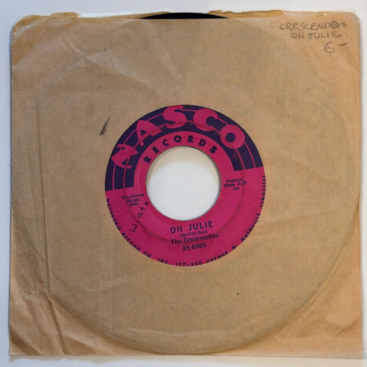 The Crescendos - Oh Julie (1958) - Vinyl