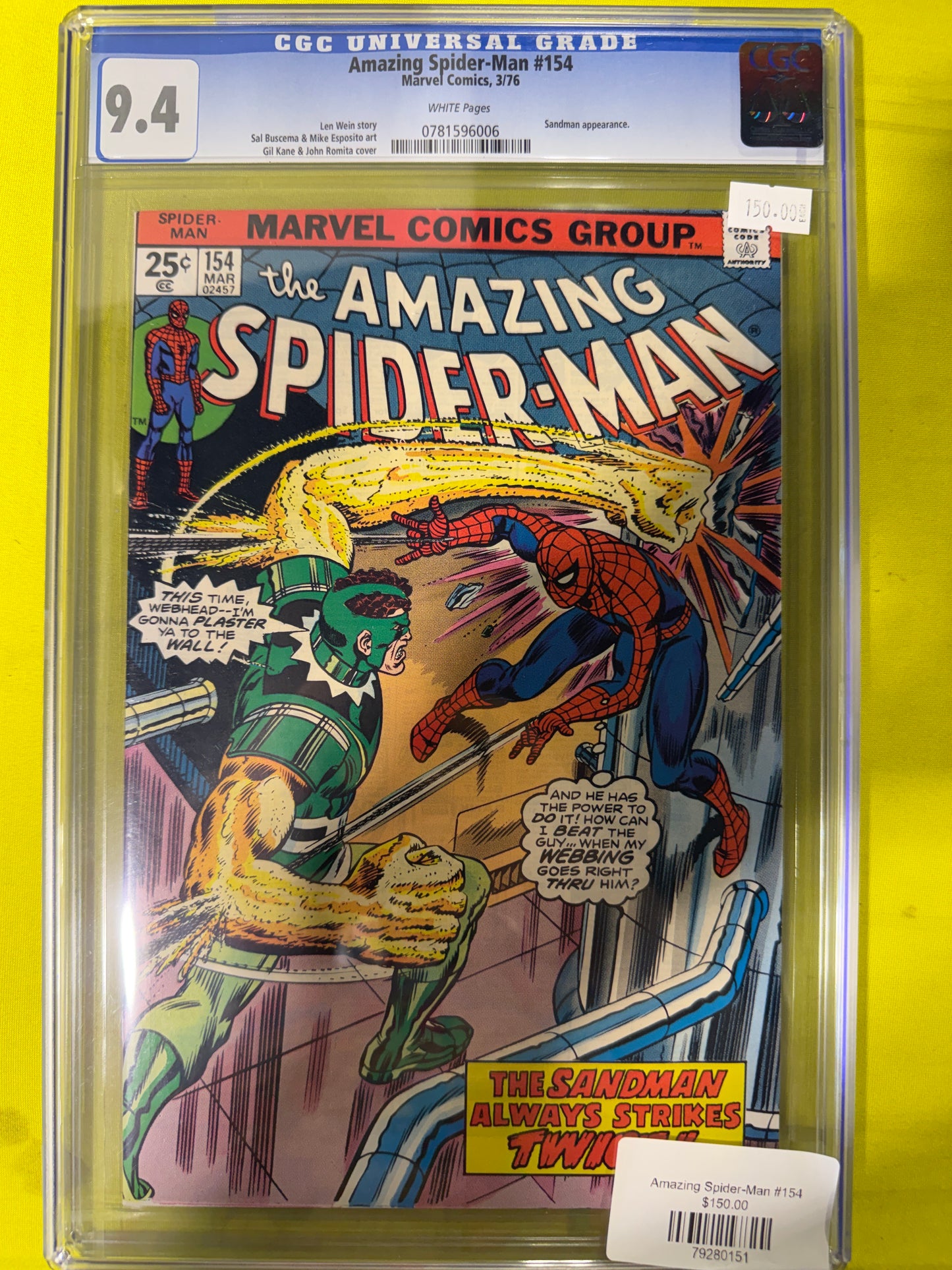 Amazing Spider-man #154 CGC 9.4