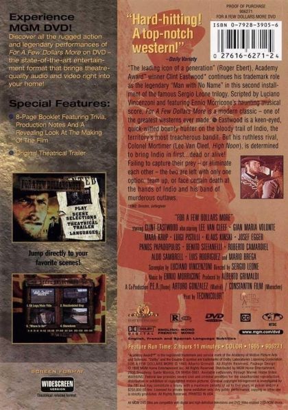 For a Few Dollars More (1965) - DVD