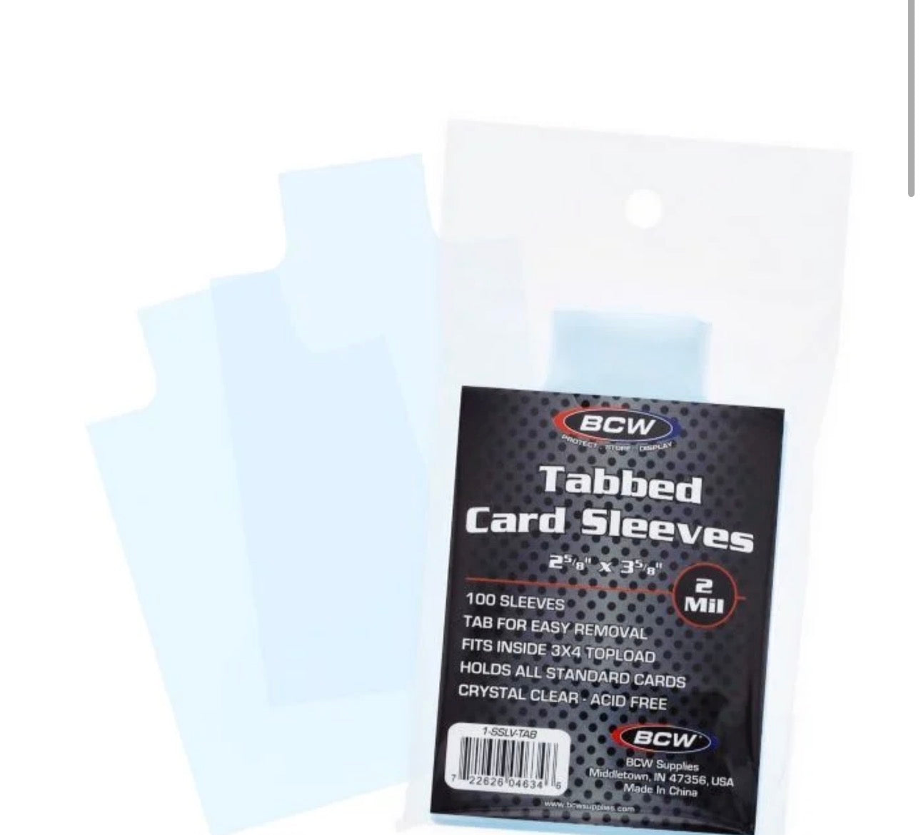 Tabbed Card Sleeves 2 5/8 X 3 5/8 (100EACH/PACK)