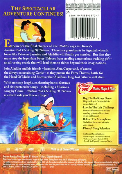Aladdin and the King of Thieves (1996) - DVD