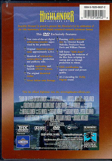 Highlander (1986) Deluxe Collector's Edition - DVD