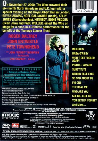 The Who and Special Guests Live at the Royal Albert Hall (2000) - DVD
