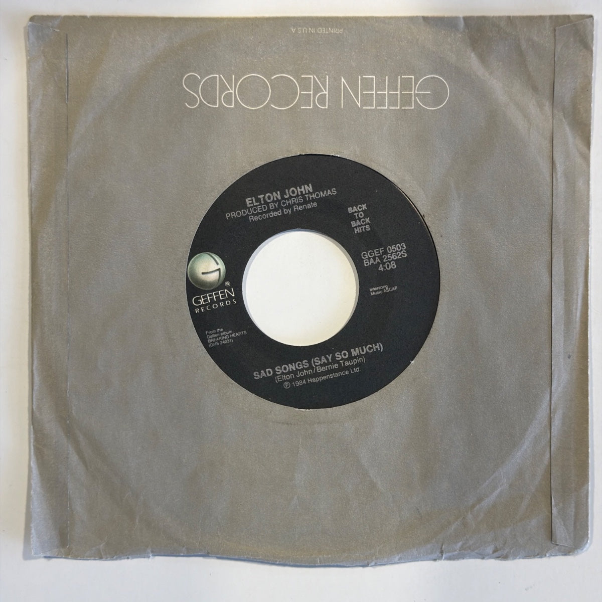 ELTON JOHN - SAD SONGS (SAY SO MUCH) - Vinyl
