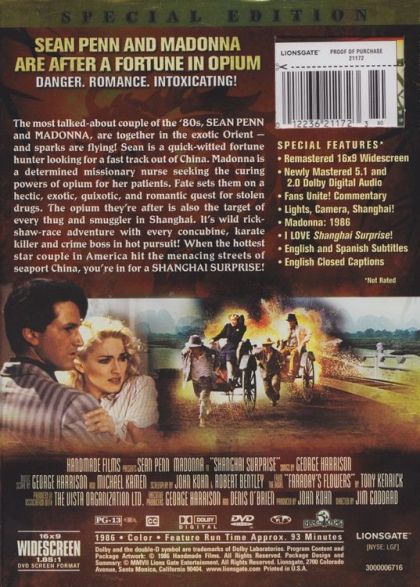 Shanghai Surprise (1986) Special Edition - DVD