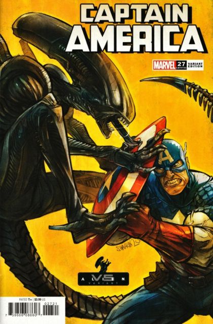 Captain America, Vol. 9 #27B Variant Ivan Shavrin Marvel vs Alien Cover