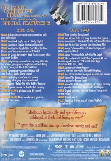 Monty Python and the Holy Grail (1975) The ultimate Definitive Final Special Edition - DVD