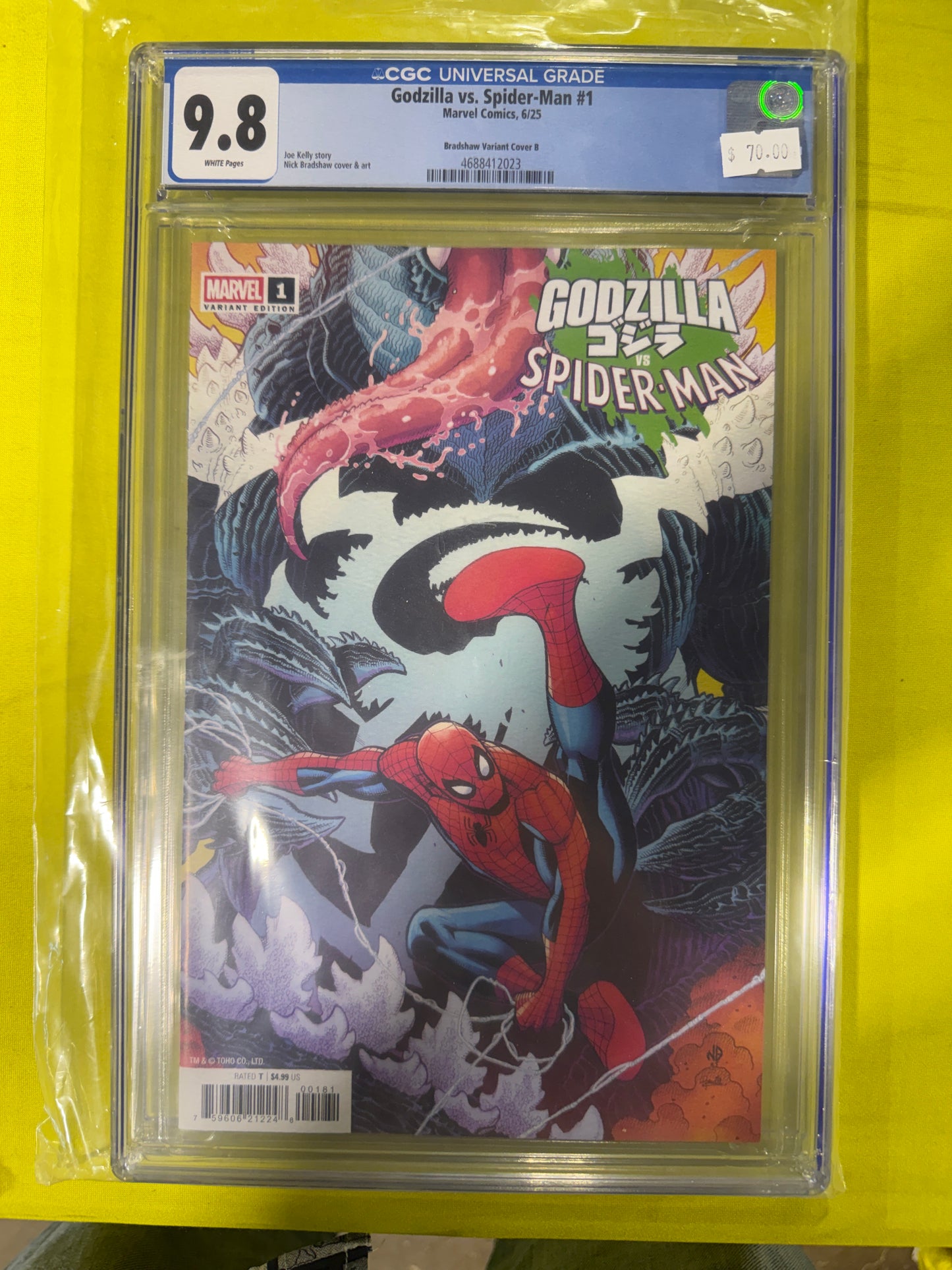 Godzilla vs. Spider-Man #1 Nick Bradshaw Venomized Godzilla Variant CGC 9.8