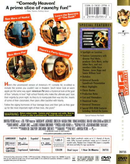 American Pie (1999) Unrated! Widescreen Collector's Edition - DVD