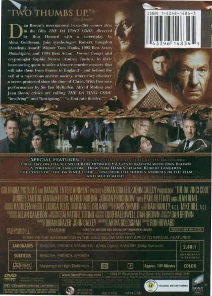 The Da Vinci Code (2006) 2-Disc Widescreen Special Edition - DVD