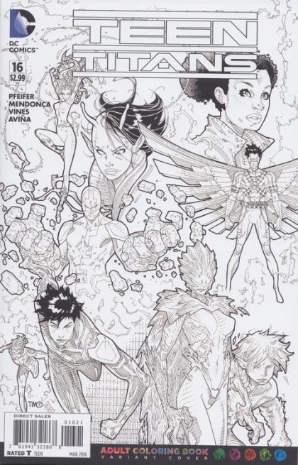 Teen Titans, Vol. 5 #16B Timothy Green II Adult Coloring Book Variant Cover