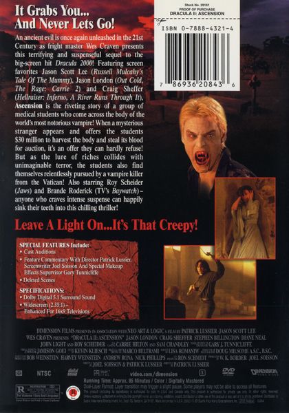 Dracula II: Ascension (2003) Special Edition - DVD