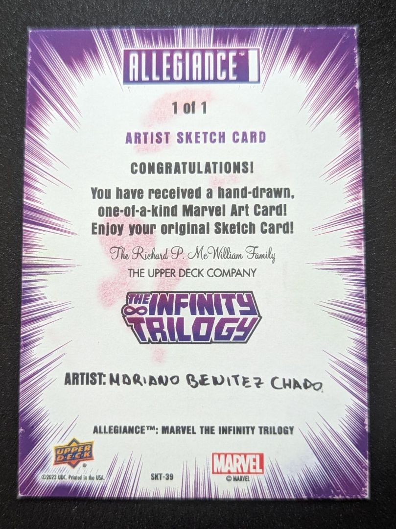 Marvel Allegiance Magneto 1 of 1 Original Sketch card