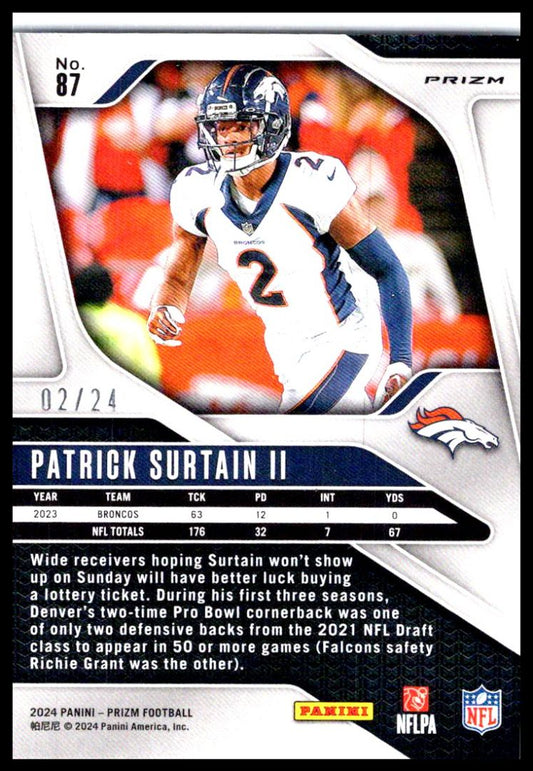 2024 Prizm Gold Sparkle Patrick Surtain II Gold Sparkle /24