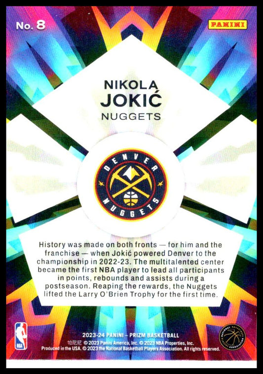 2023-24 Prizm #8 Nikola Jokic Kaleidoscopic