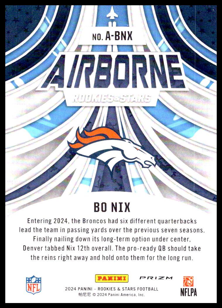 2024 Rookies & Stars Bo Nix #A-BNX Red Plaid Airborne