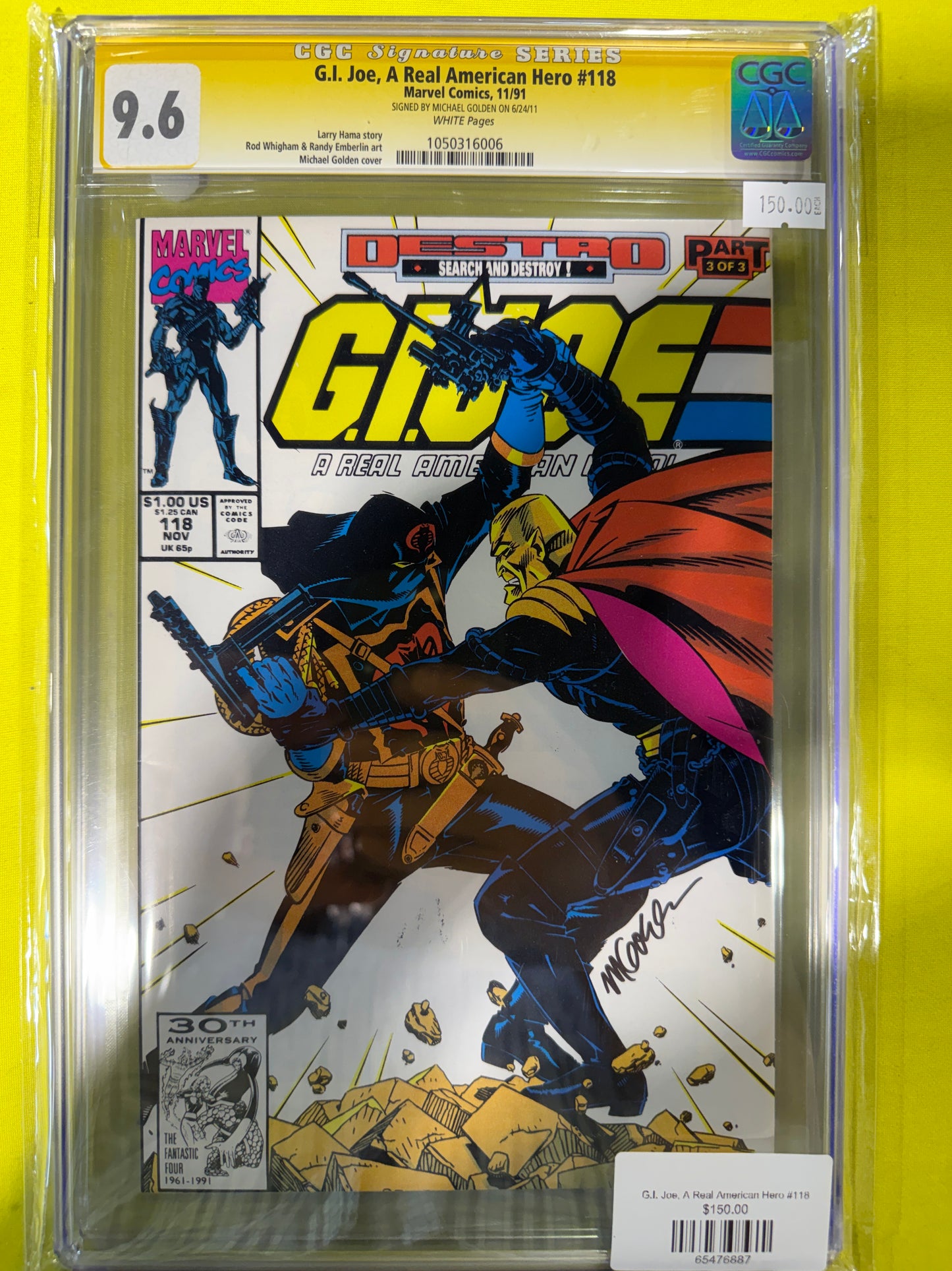 G.I. Joe, A Real American Hero #118 CGC 9.6 Yellow label