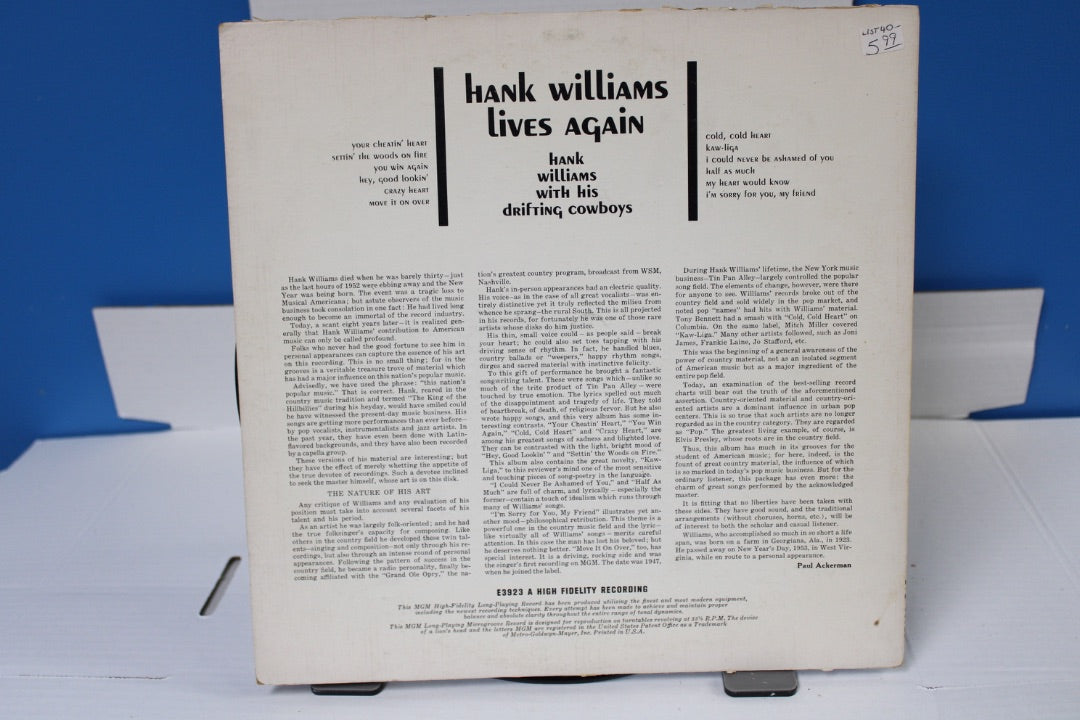 HANK williAms LivEs AGAIN