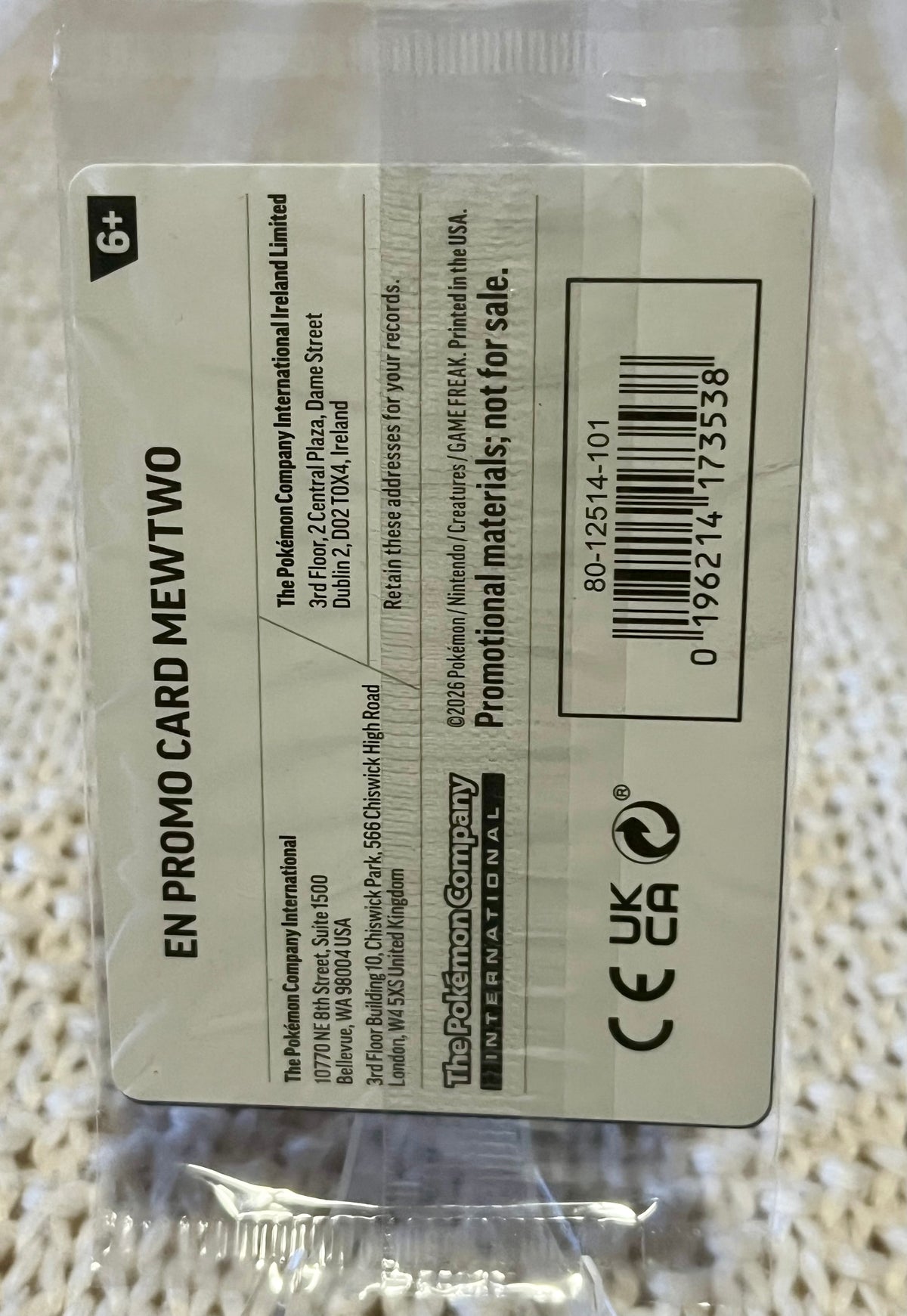 Pokémon Mewtwo 30th Anniversary Promo Card – Sealed