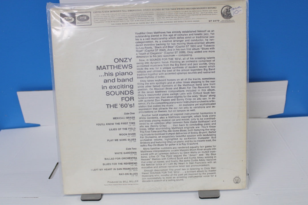 ONZY MATTHEWS With his big brass, reeds and piano SOUNDS FOR THE '6Ơ'S!