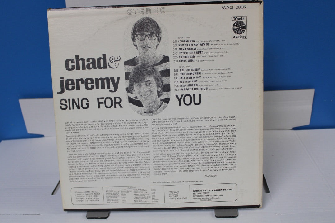 Chad and Jeremy Sign for you