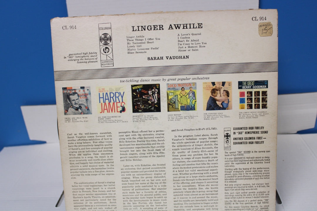 Sarah Vaughan Linger Awhile
