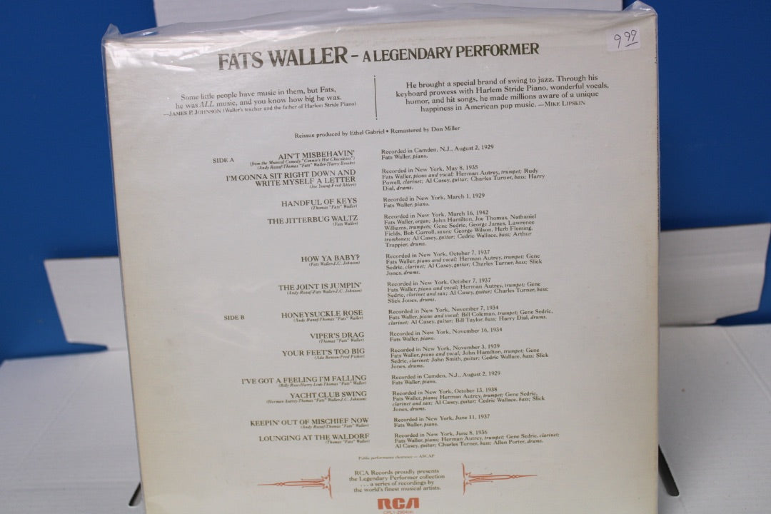 Fats Waller A Legendary Performer