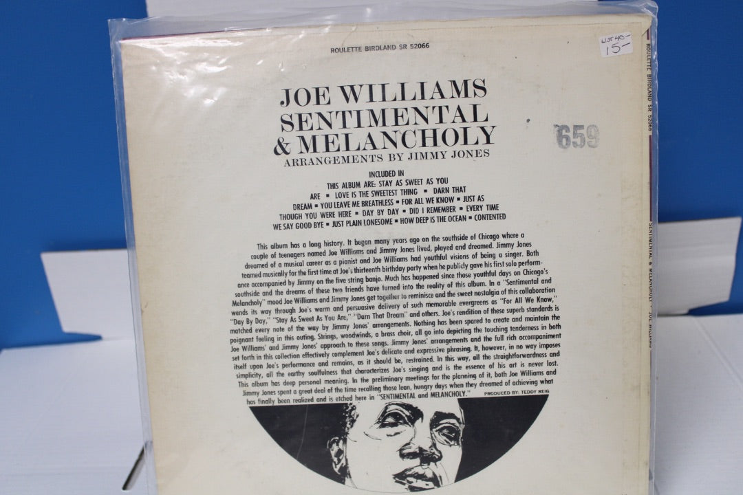 Joe Williams Sentimental and Melancholy