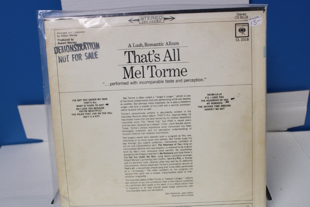 Mel Torme Thats All