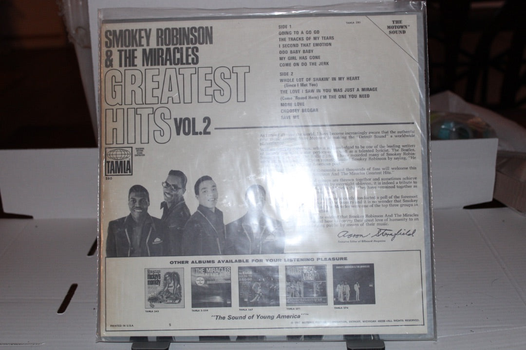 SMOKEY ROBINSON & THE MIRACLES TAMLA GREATEST HITSVOL2