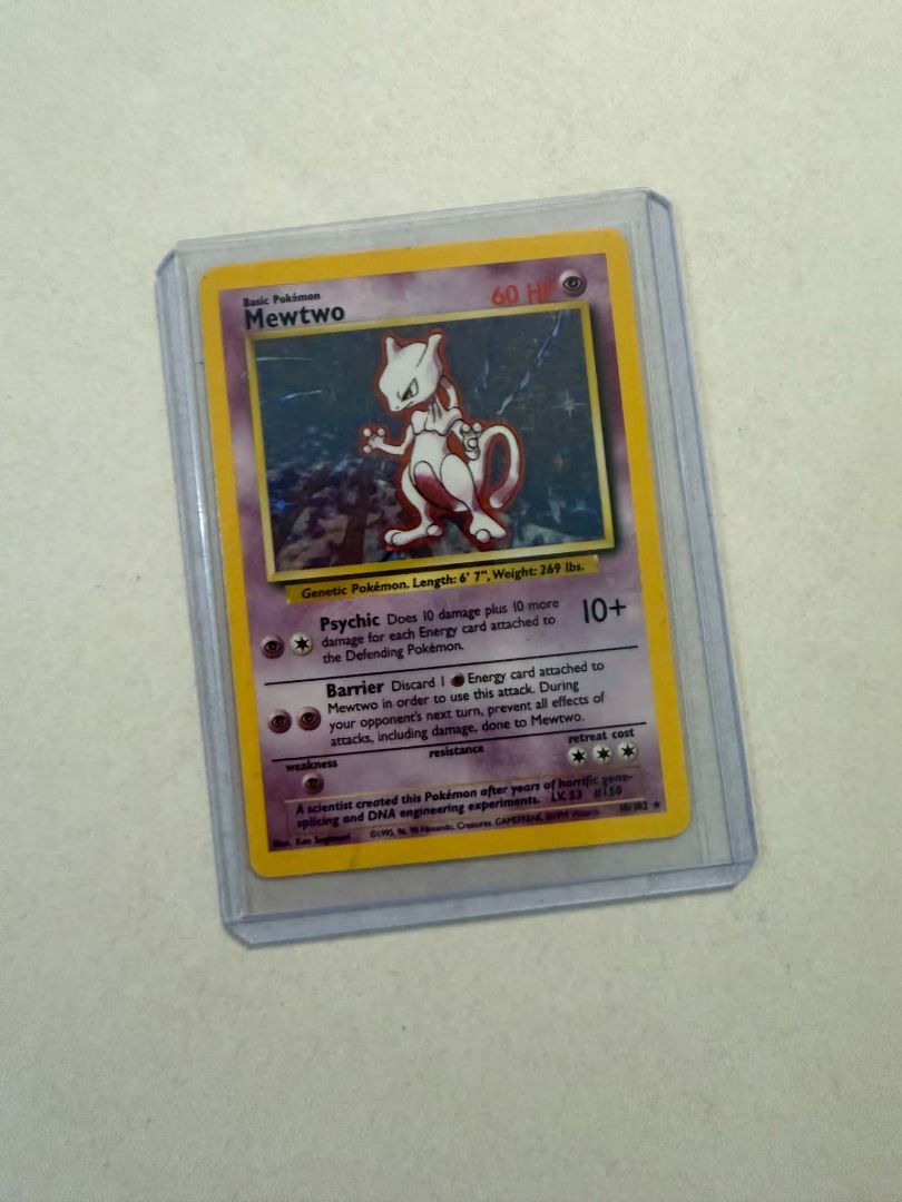 Mewtwo 10/102 Holo Rare Pokemon Card | Base Set 1999 Vintage WOTC
