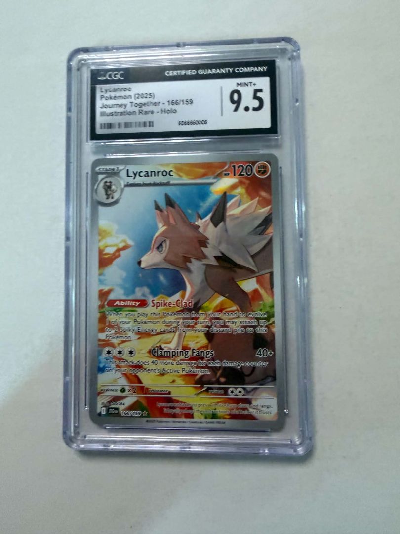 Lycanroc 166/159 Illustration Rare Holo – CGC 9.5 Mint+ – Journey Together Pokémon TCG
