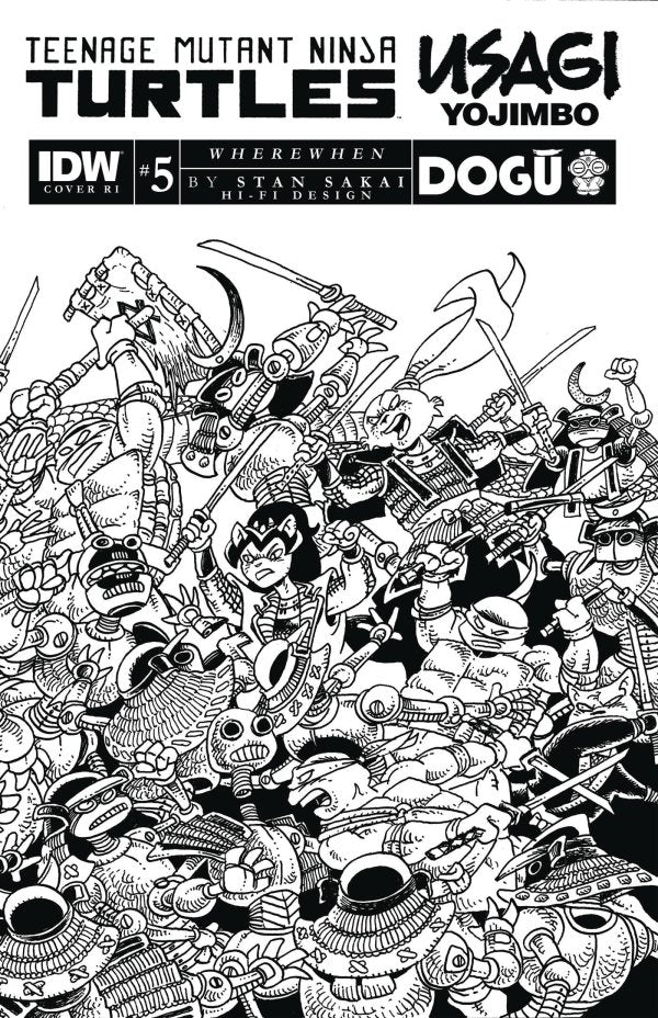 Teenage Mutant Ninja Turtles / Usagi Yojimbo: WhereWhen #5 1:25 Stan Sakai Black & White Variant