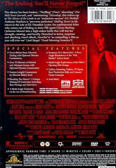 Hannibal (2001) Special Edition - DVD