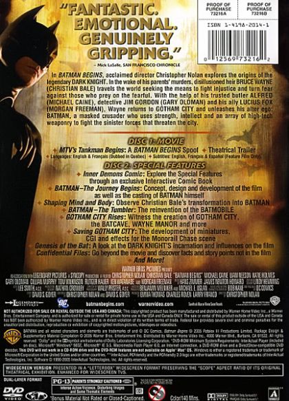 Batman Begins (2005) Two-Disc Deluxe Edition - DVD