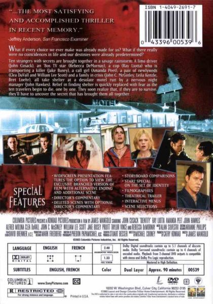 Identity (2003) Special Edition - DVD