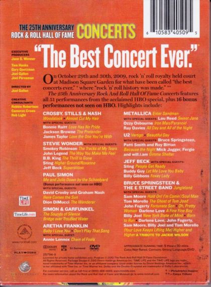 The 25th Anniversary Rock and Roll Hall of Fame Concert (2009) - DVD