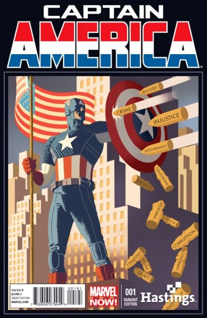 Captain America, Vol. 7 #1I Paolo Rivera Hastings Exclusive Variant Cover